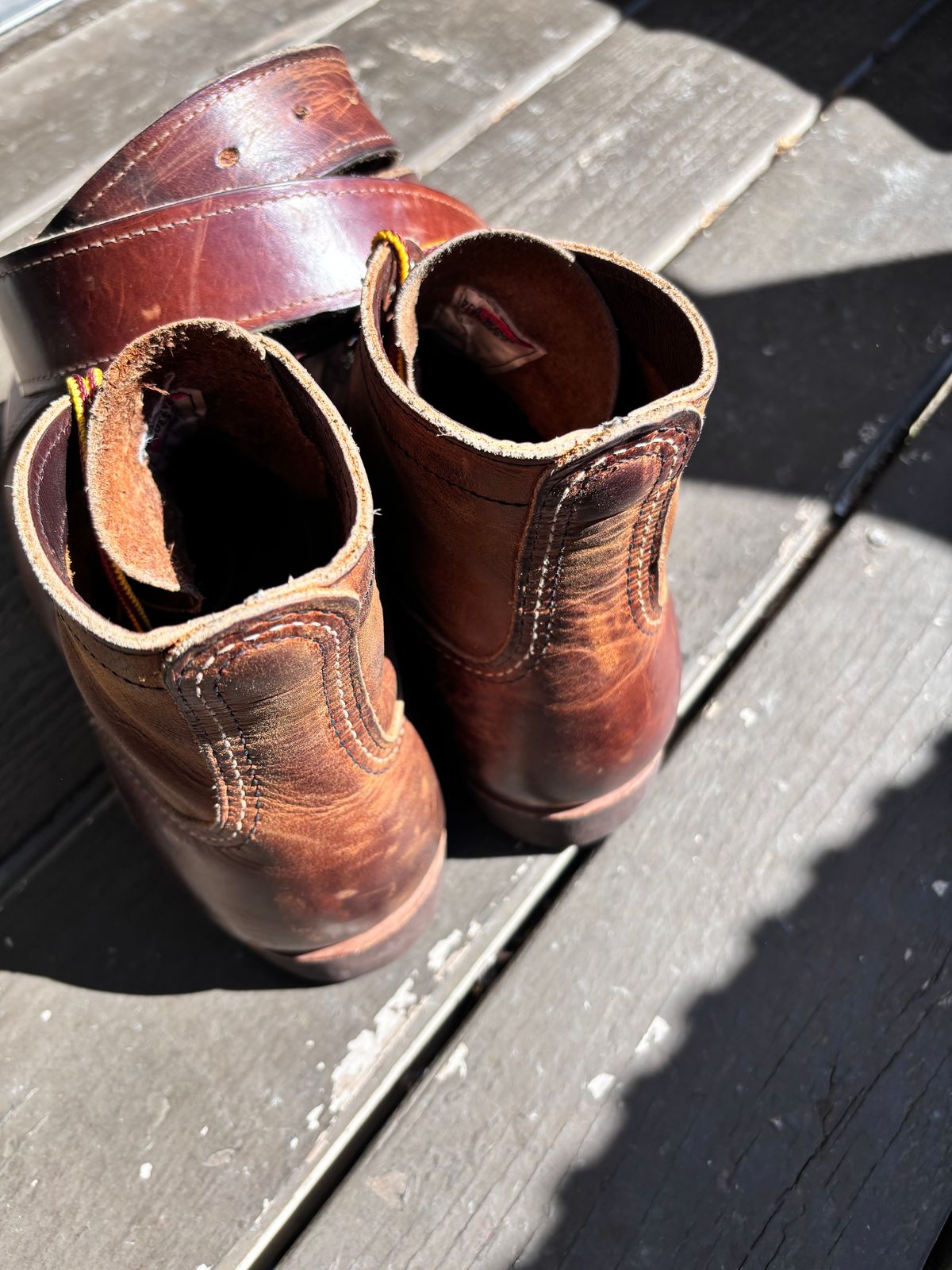 Photo by GodsRedeemed on June 21, 2024 of the Red Wing Iron Ranger in S.B. Foot Copper Rough and Tough.