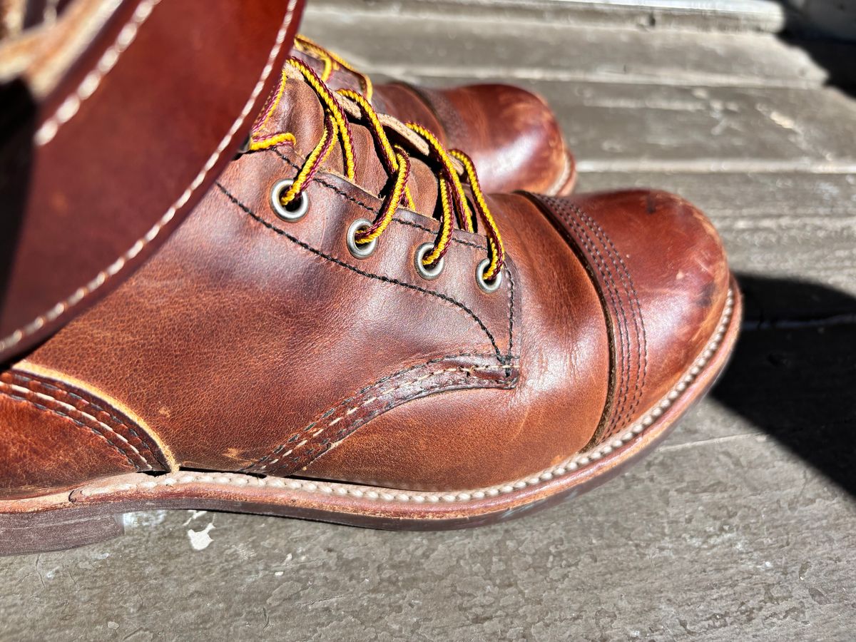 Photo by GodsRedeemed on June 21, 2024 of the Red Wing Iron Ranger in S.B. Foot Copper Rough and Tough.