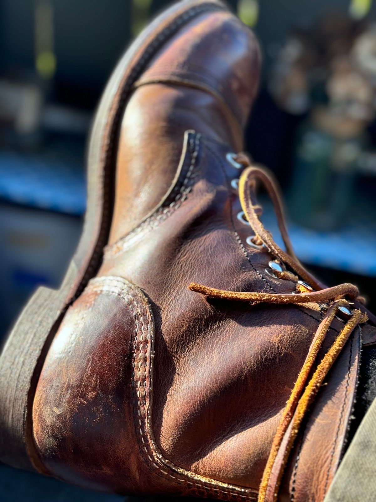 Photo by GodsRedeemed on November 1, 2024 of the Red Wing Iron Ranger in S.B. Foot Copper Rough and Tough.