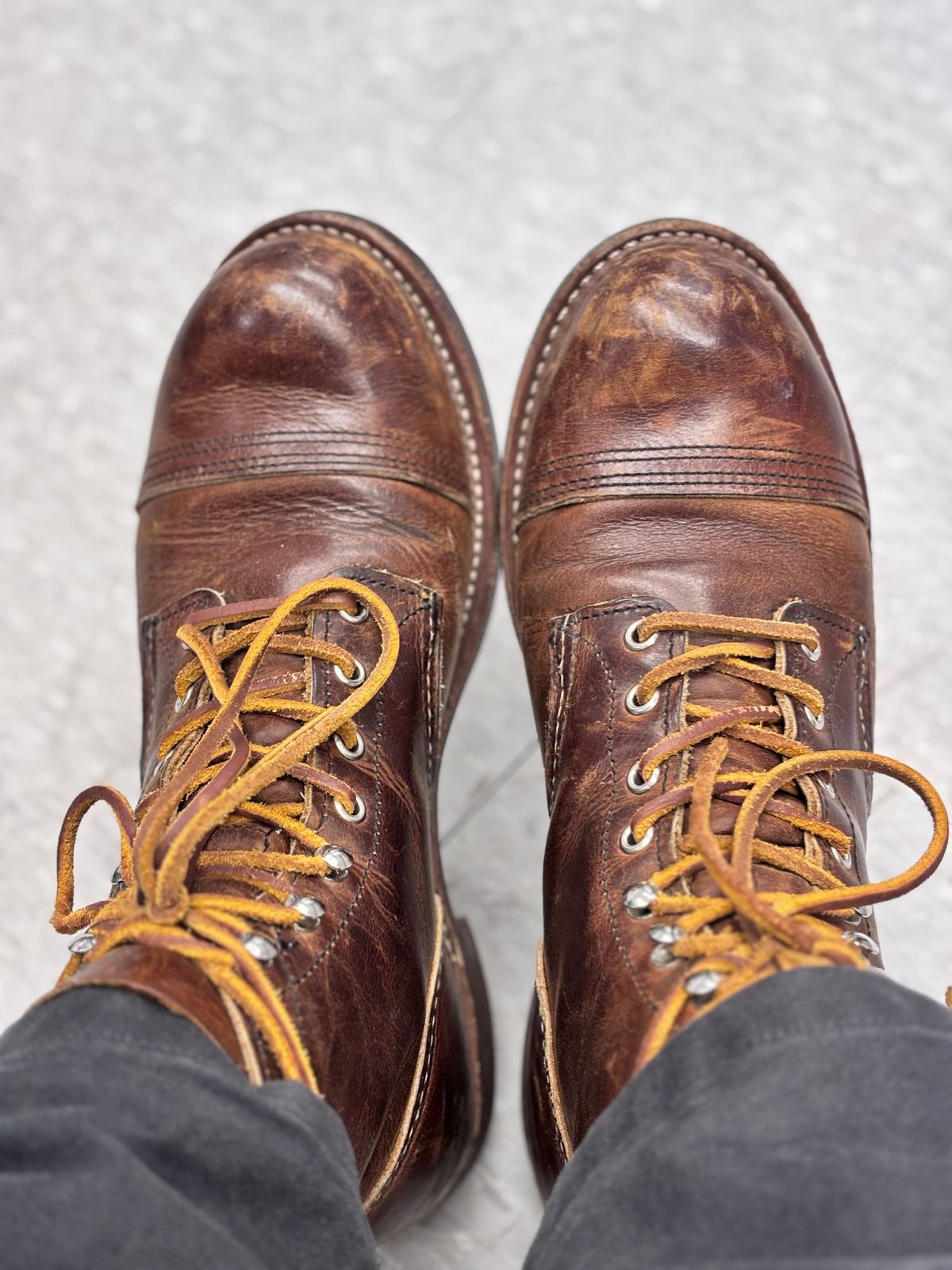 Photo by GodsRedeemed on December 16, 2024 of the Red Wing Iron Ranger in S.B. Foot Copper Rough and Tough.