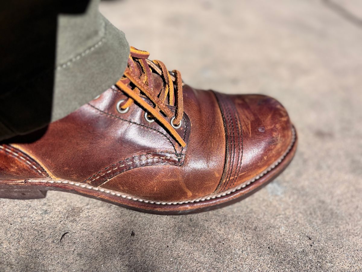 Photo by GodsRedeemed on December 29, 2024 of the Red Wing Iron Ranger in S.B. Foot Copper Rough and Tough.