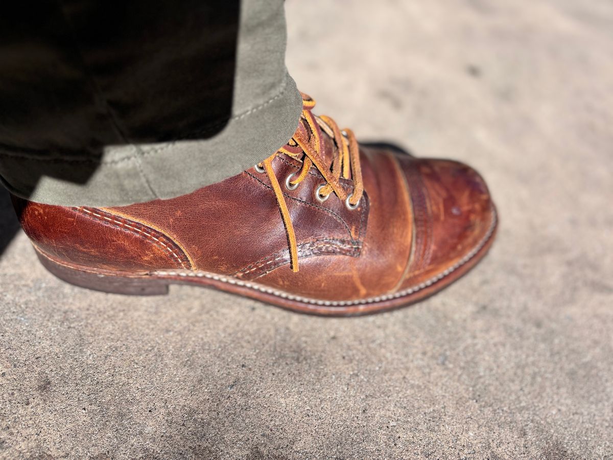 Photo by GodsRedeemed on December 29, 2024 of the Red Wing Iron Ranger in S.B. Foot Copper Rough and Tough.