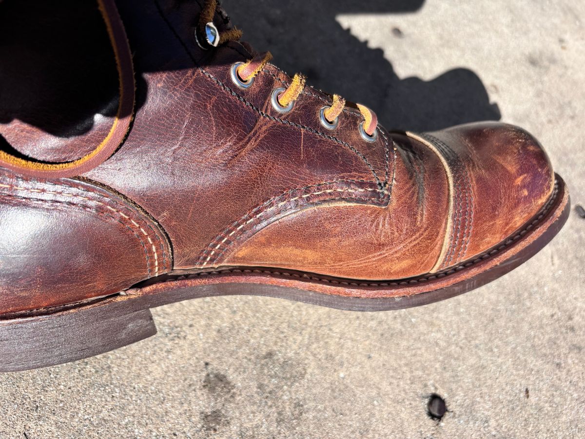 Photo by GodsRedeemed on December 29, 2024 of the Red Wing Iron Ranger in S.B. Foot Copper Rough and Tough.