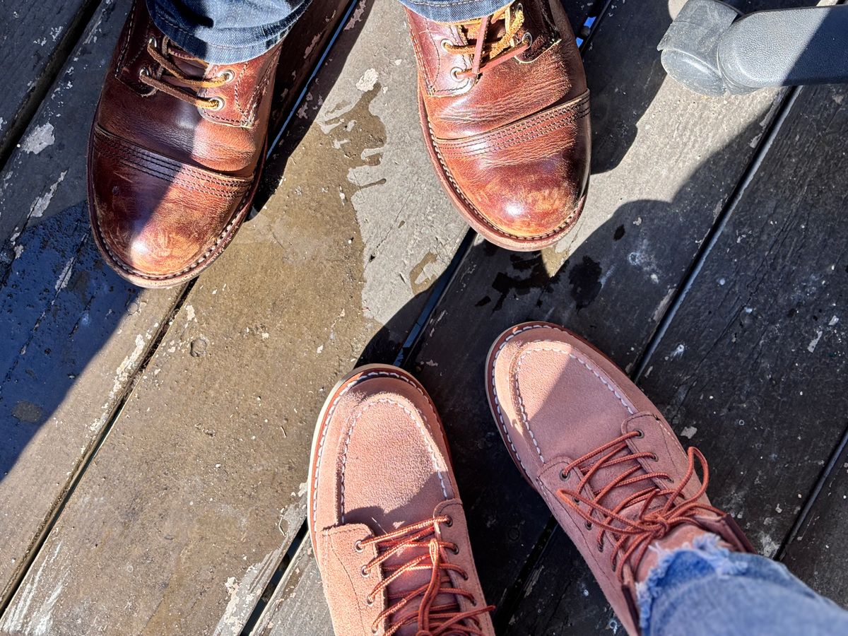 Photo by GodsRedeemed on February 14, 2025 of the Red Wing Iron Ranger in S.B. Foot Copper Rough and Tough.