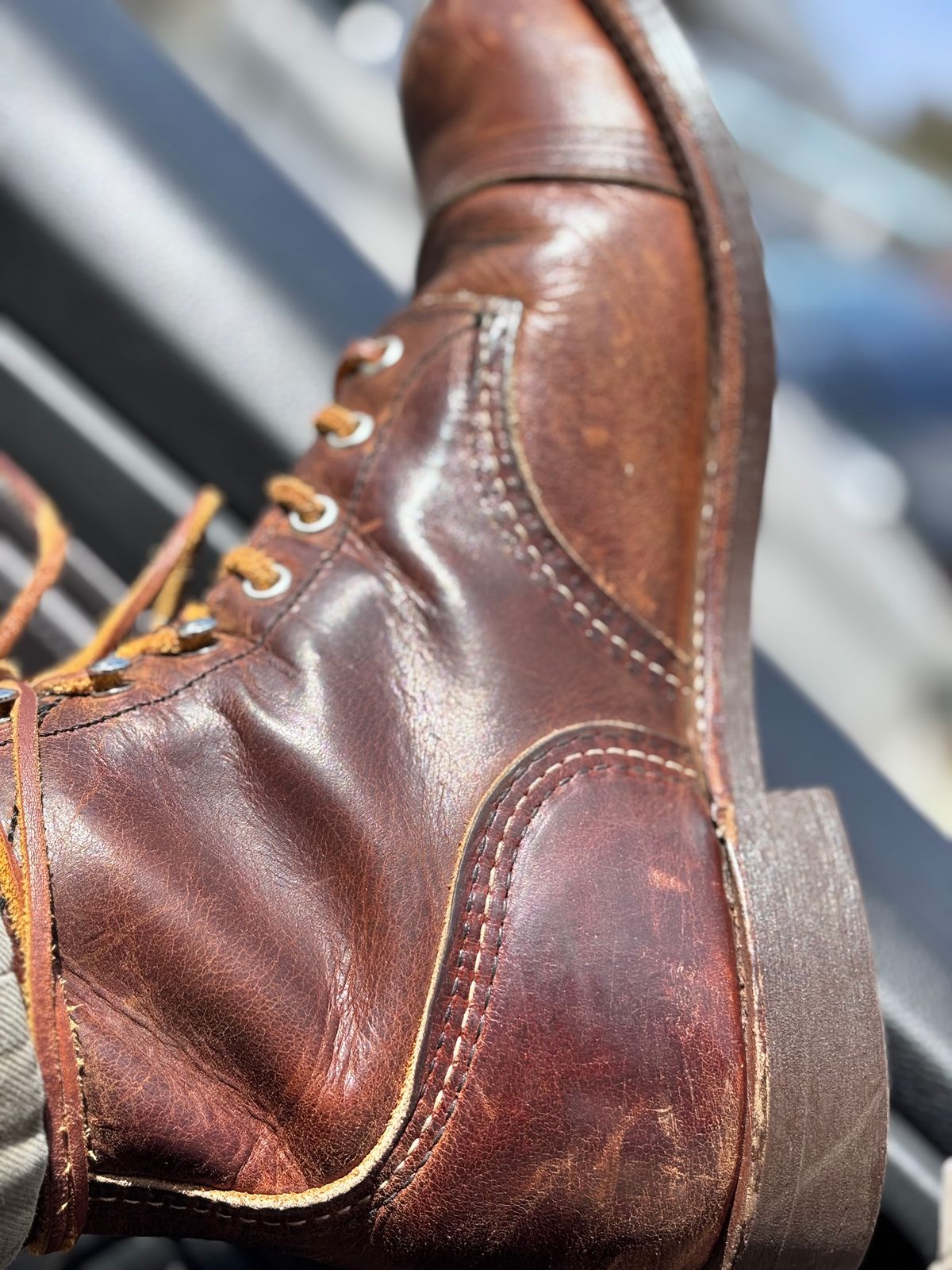 Photo by GodsRedeemed on October 13, 2025 of the Red Wing Iron Ranger in S.B. Foot Copper Rough and Tough.