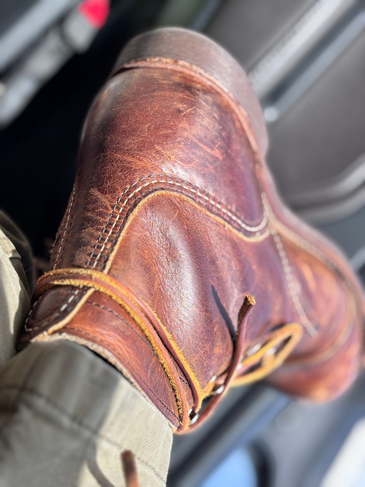 Photo by GodsRedeemed on October 13, 2025 of the Red Wing Iron Ranger in S.B. Foot Copper Rough and Tough.