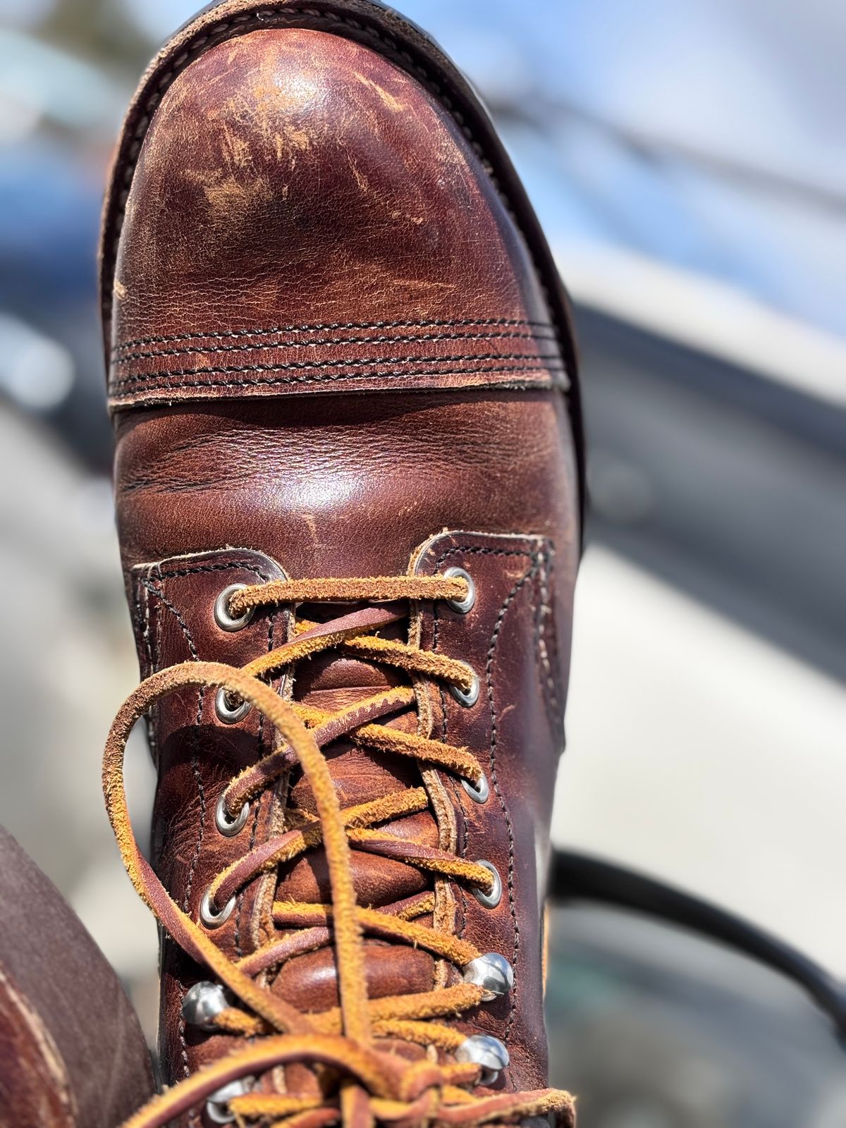 Photo by GodsRedeemed on October 13, 2025 of the Red Wing Iron Ranger in S.B. Foot Copper Rough and Tough.