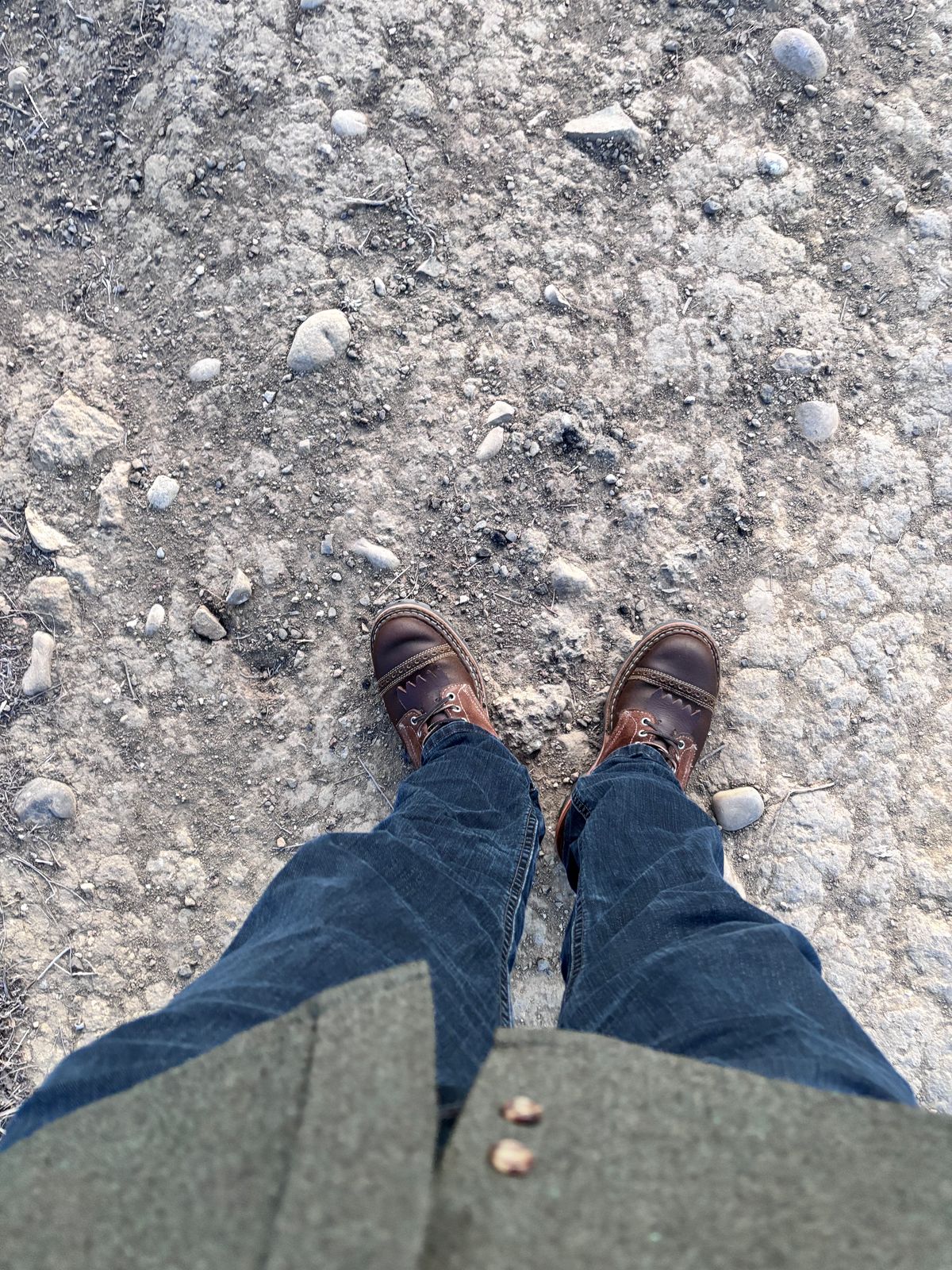 Photo by GodsRedeemed on December 21, 2024 of the Baker’s Custom White’s Bounty Hunters Bounty Hunters in Horween Cinnamon Waxed Flesh & Seidel Brown Oil Tan Roughout & Horween Olive Waxed Flesh.