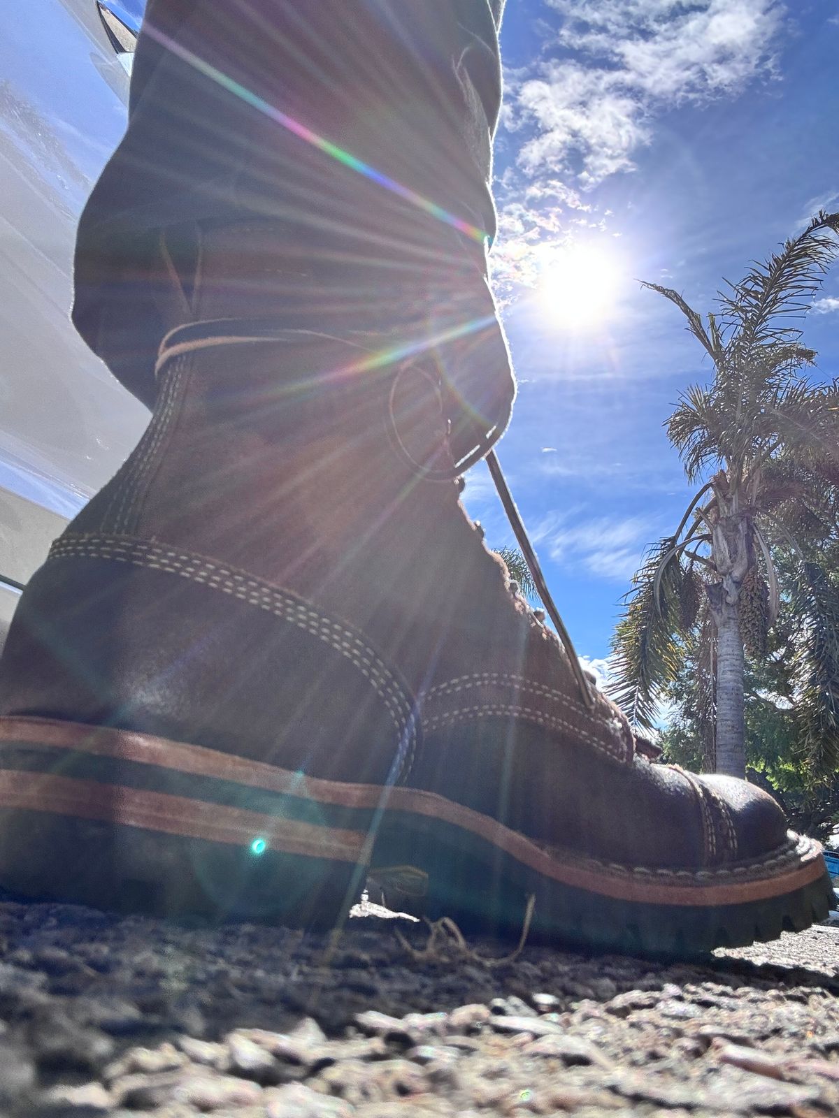 Photo by GodsRedeemed on November 25, 2024 of the Baker’s Custom White’s Bounty Hunters Bounty Hunters in Horween Cinnamon Waxed Flesh & Seidel Brown Oil Tan Roughout & Horween Olive Waxed Flesh.