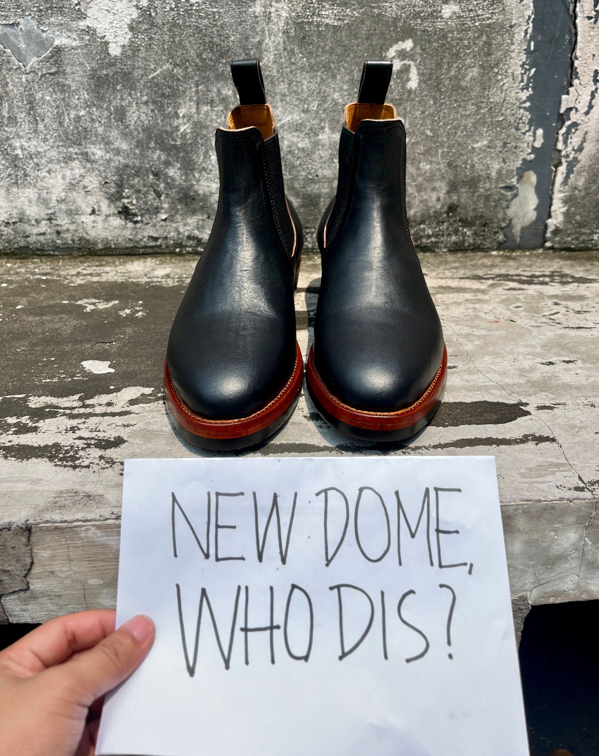 Photo by ArySaputra on October 4, 2025 of the Briselblack The Seventh Chelsea Boot in Shinki Black Teacore Horsebutt.