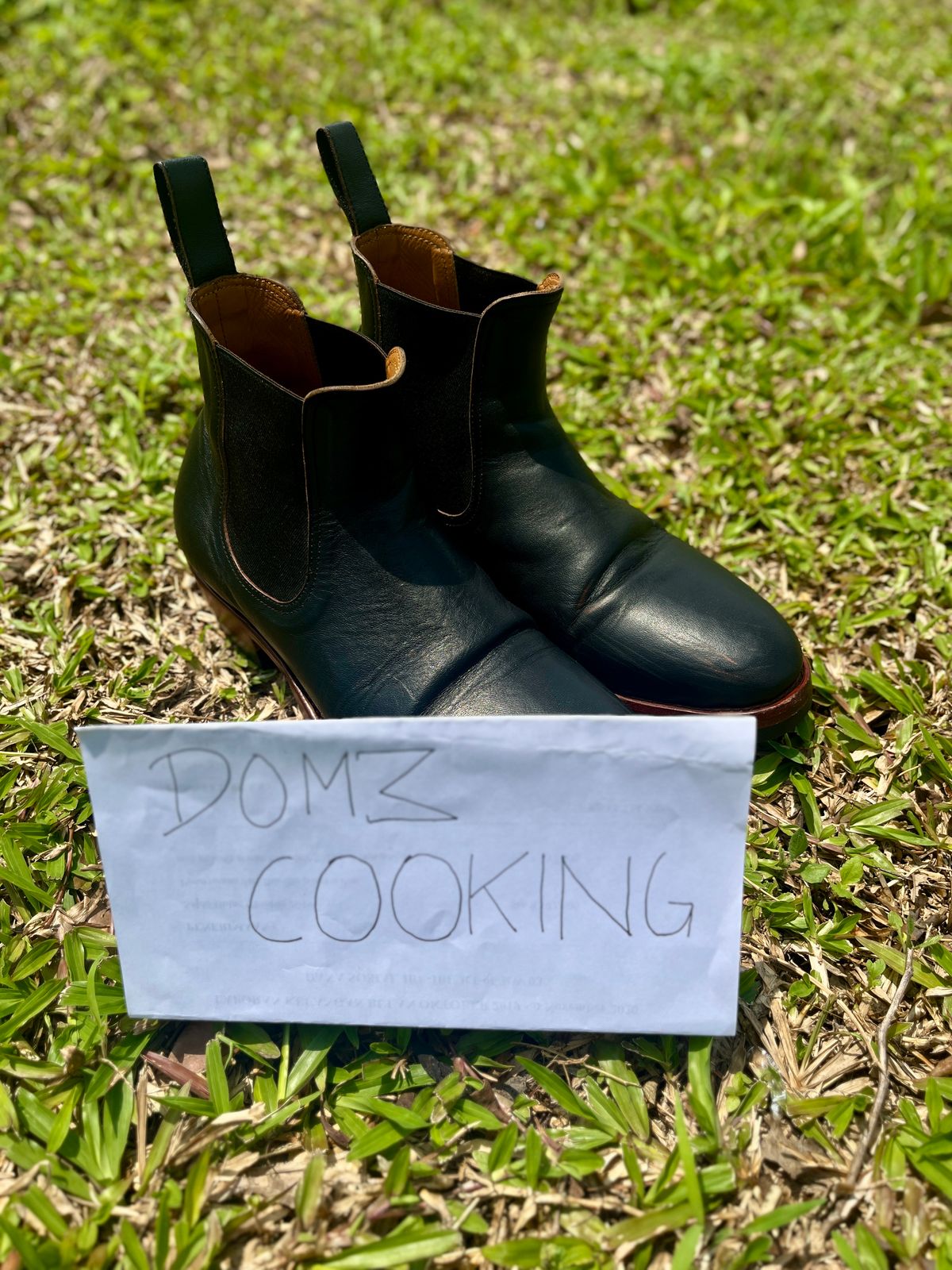 Photo by ArySaputra on November 1, 2025 of the Briselblack The Seventh Chelsea Boot in Shinki Black Teacore Horsebutt.