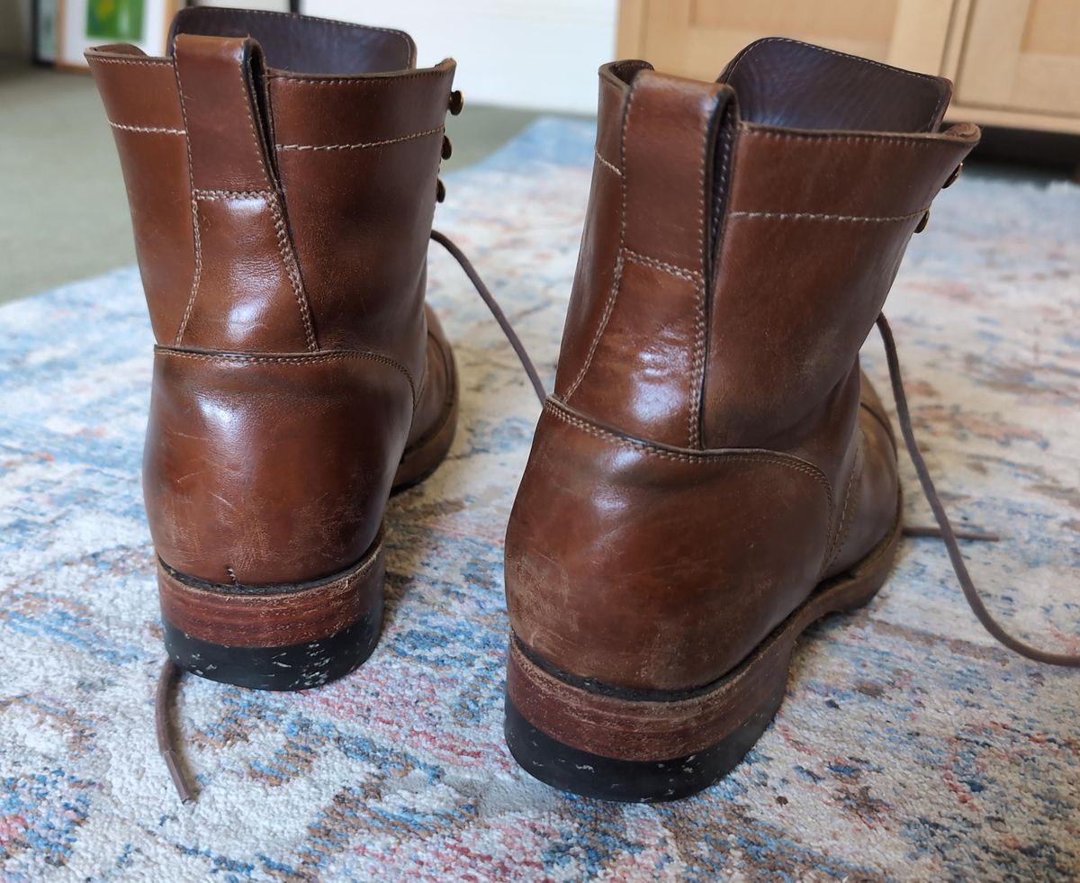 Photo by sam_enough on September 7, 2025 of the Blkbrd Shoemaker Blkbrd Shoemaker/Luchador-Z Service Boot in Maryam Toscanello Horsebutt.