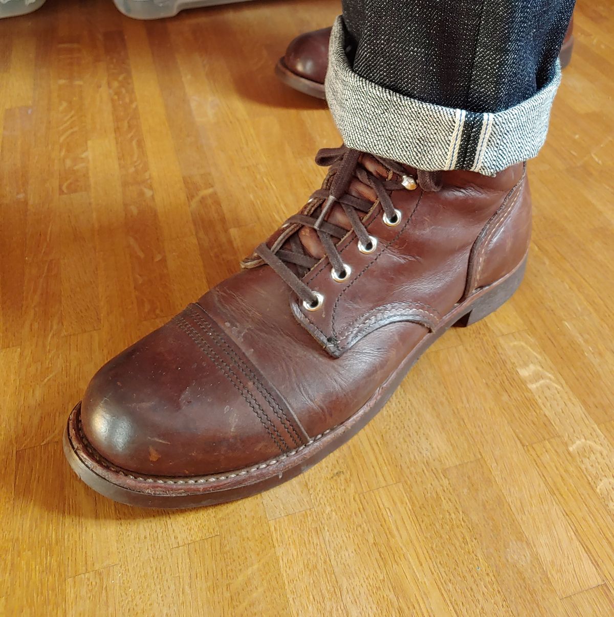 Photo by brunizam on December 2, 2022 of the Red Wing Iron Ranger in S.B. Foot Amber Harness.