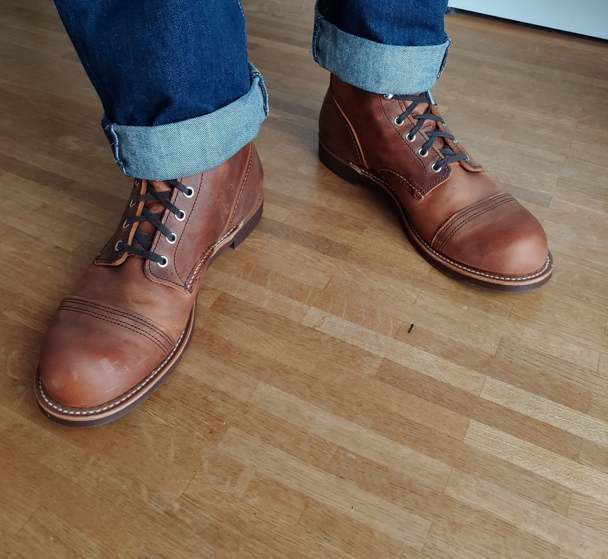Photo by brunizam on April 17, 2023 of the Red Wing Iron Ranger in S.B. Foot Copper Rough and Tough.