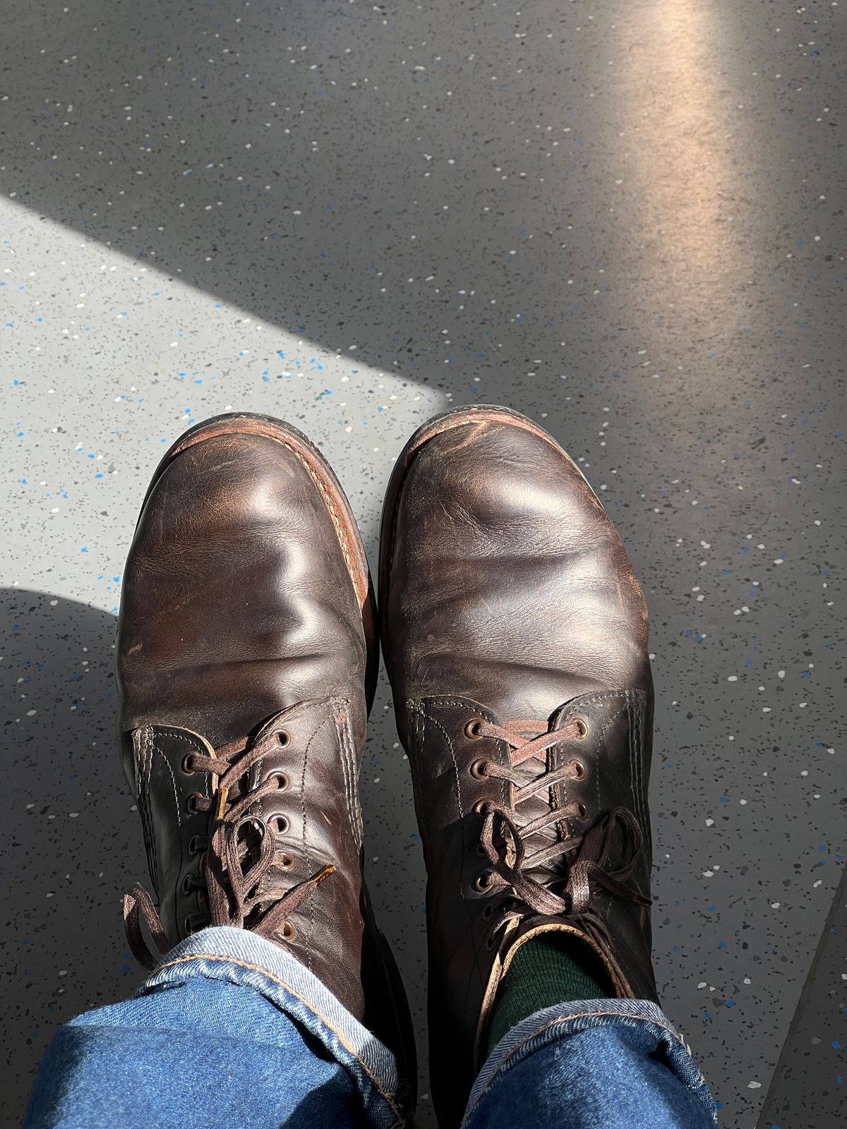 Photo by brunizam on July 10, 2025 of the Red Wing Merchant in S.B. Foot Ebony Harness.