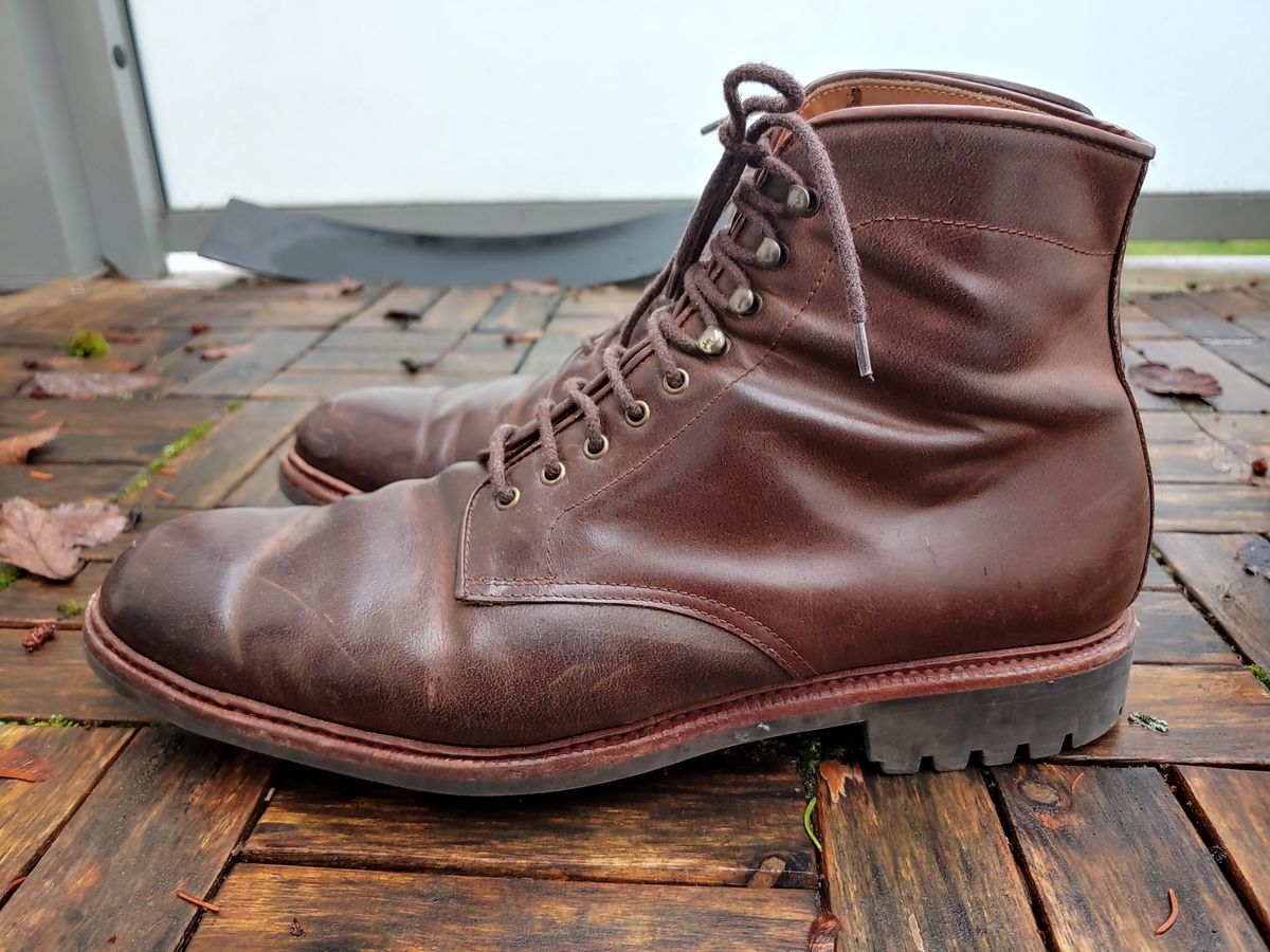 Photo by brunizam on January 3, 2023 of the Meermin Service Boot in Rust Waxy Calf.