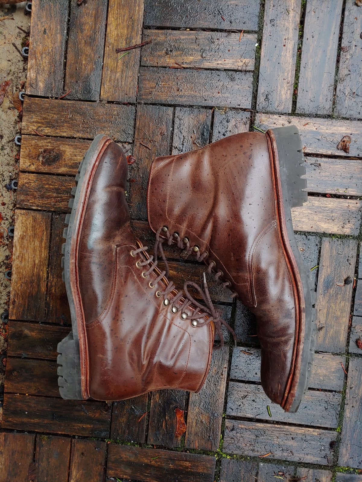 Photo by brunizam on February 2, 2023 of the Meermin Service Boot in Rust Waxy Calf.