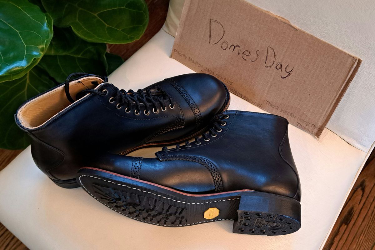 Photo by Roflround on October 4, 2024 of the Canada West Boots Canada West Boots / WM. Moorby 2821 in Horween Black Chromexcel.