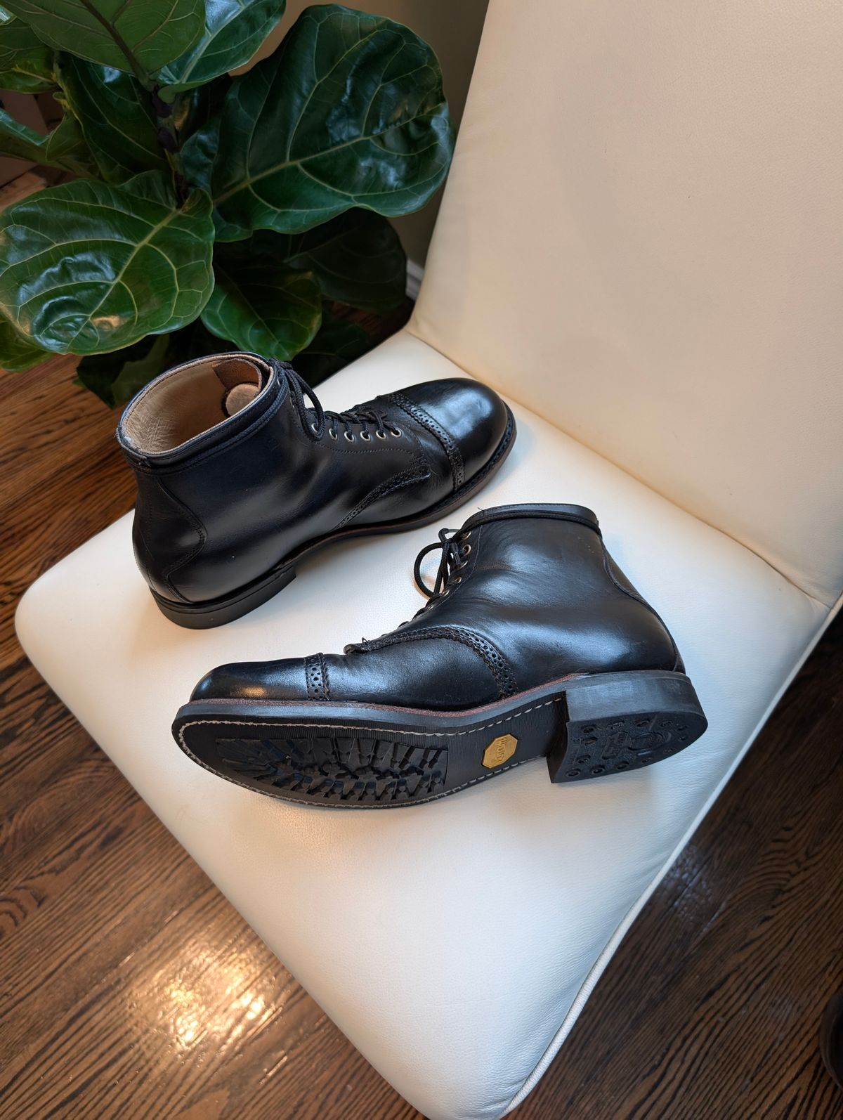 Photo by Roflround on February 5, 2025 of the Canada West Boots Canada West Boots / WM. Moorby 2821 in Horween Black Chromexcel.