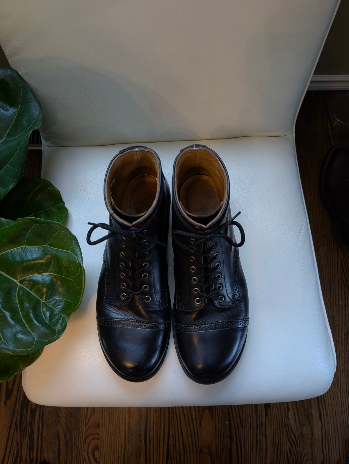 Photo by Roflround on February 5, 2025 of the Canada West Boots Canada West Boots / WM. Moorby 2821 in Horween Black Chromexcel.