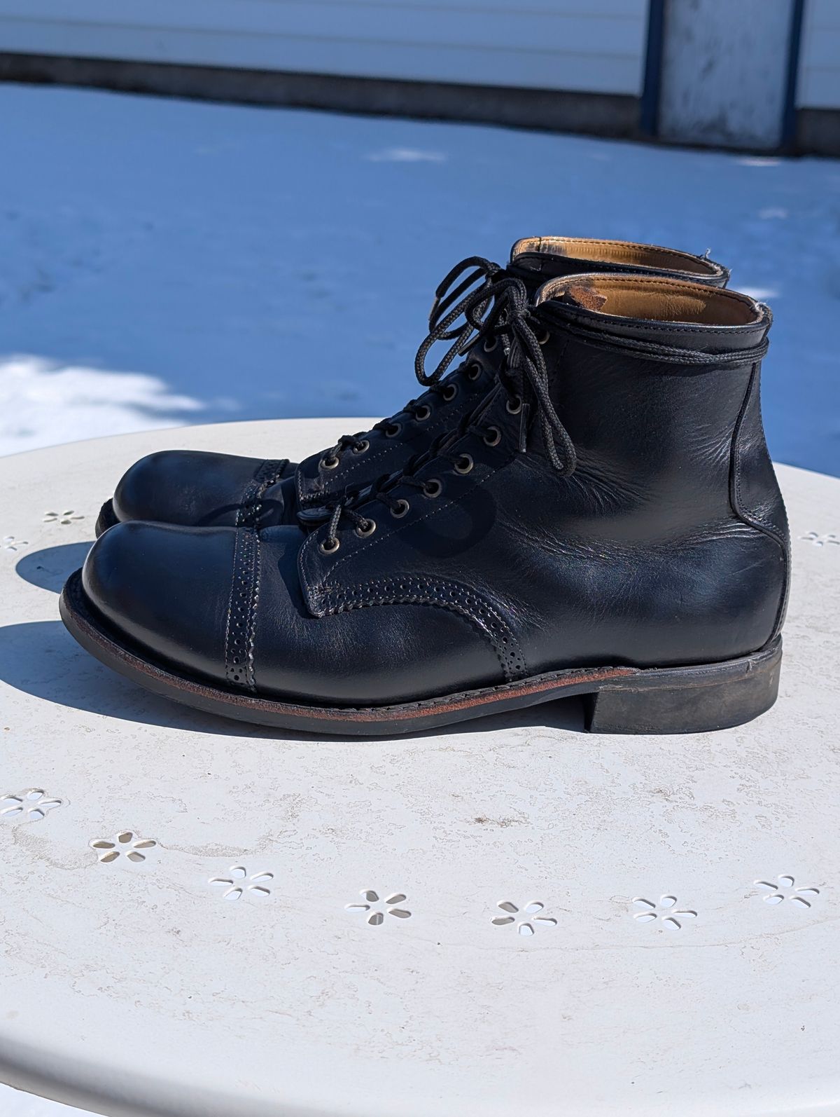 Photo by Roflround on April 3, 2025 of the Canada West Boots Canada West Boots / WM. Moorby 2821 in Horween Black Chromexcel.