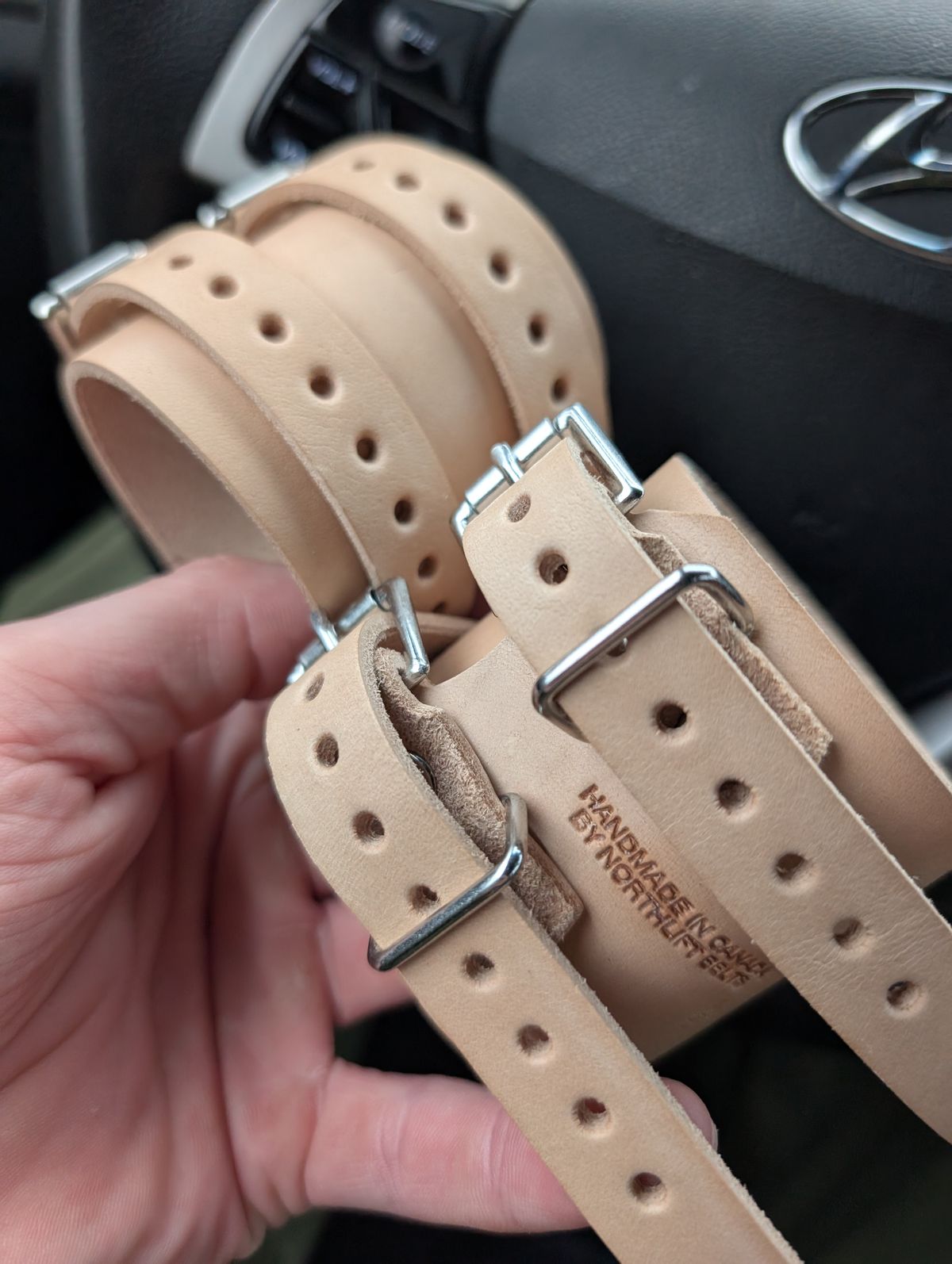 Photo by Roflround on October 3, 2025 of the Northlift Belts Wrist Wraps in Unknown Natural Veg Tan.