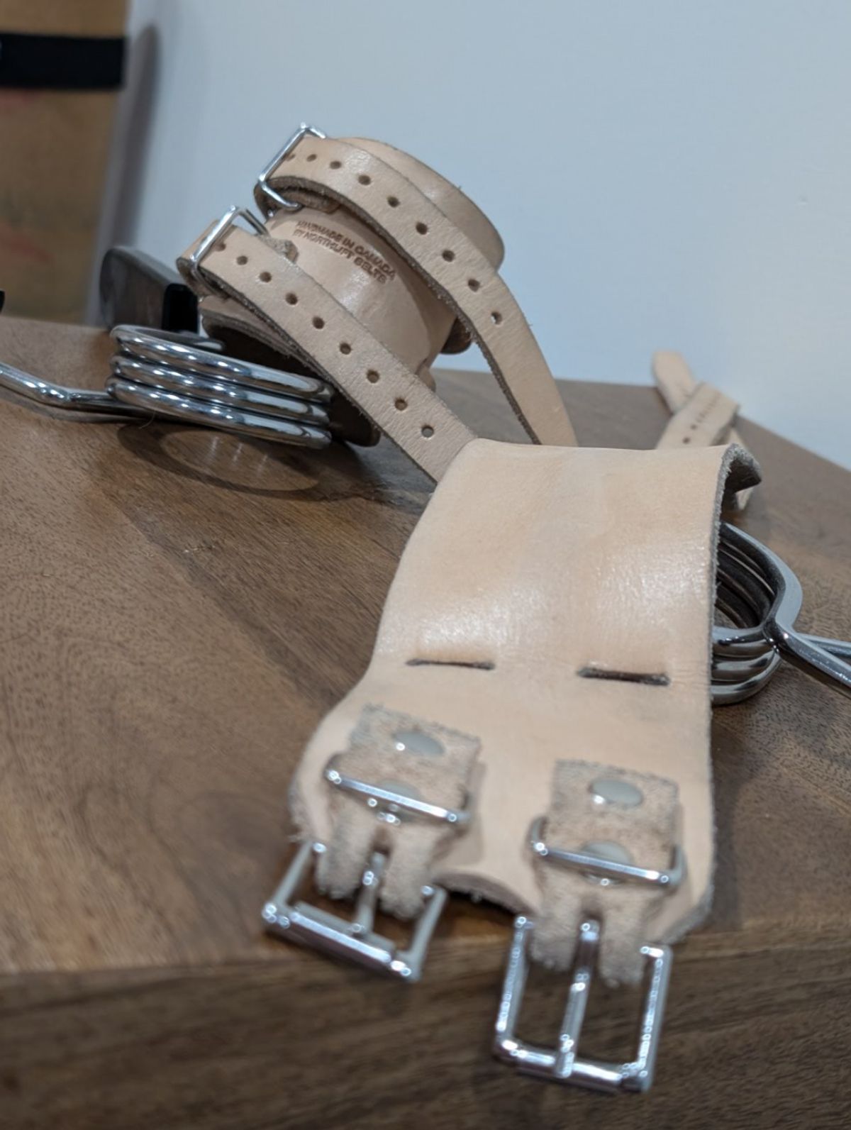 Photo by Roflround on December 6, 2025 of the Northlift Belts Wrist Wraps in Unknown Natural Veg Tan.