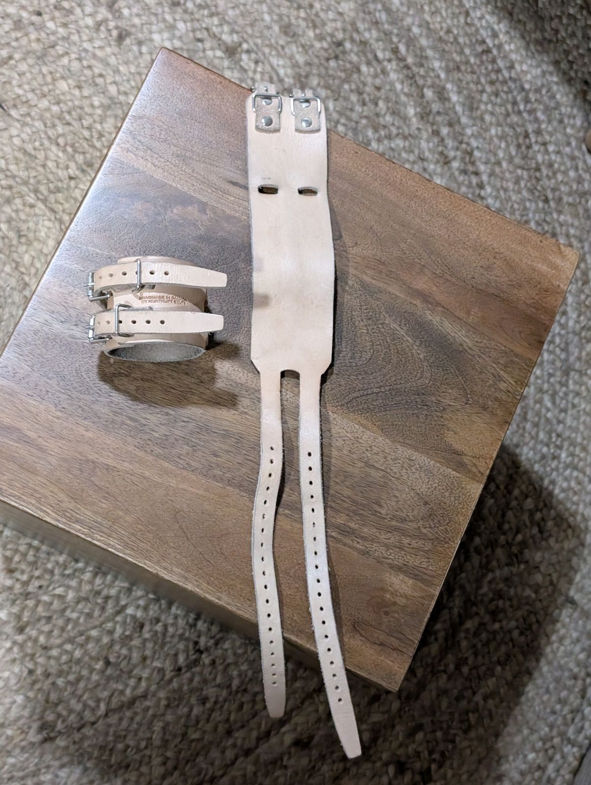 Photo by Roflround on January 6, 2026 of the Northlift Belts Wrist Wraps in Unknown Natural Veg Tan.