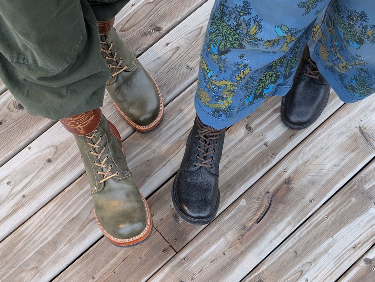 Photo by Roflround on October 12, 2025 of the Fortis Boots Custom Model in Indonesian Medium Brown Pull Up & Indonesian Olive.