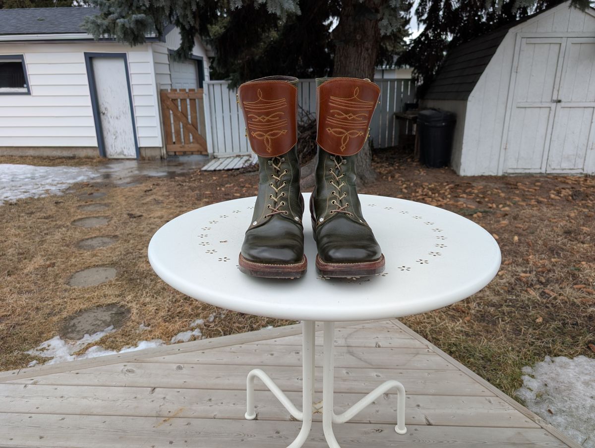 Photo by Roflround on April 5, 2026 of the Fortis Boots Custom Model in Indonesian Medium Brown Pull Up & Indonesian Olive.