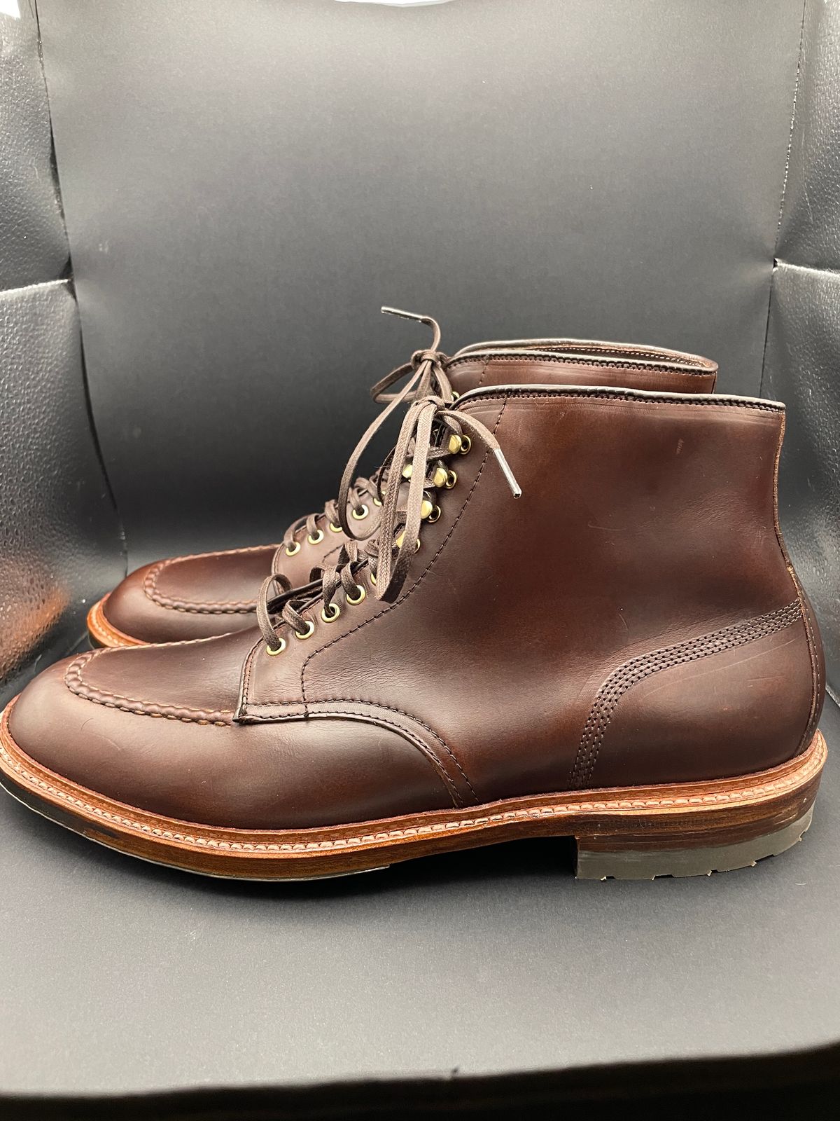 Photo by K_J_M_51 on October 1, 2023 of the Alden Indy Boot in Horween Brown Chromexcel.