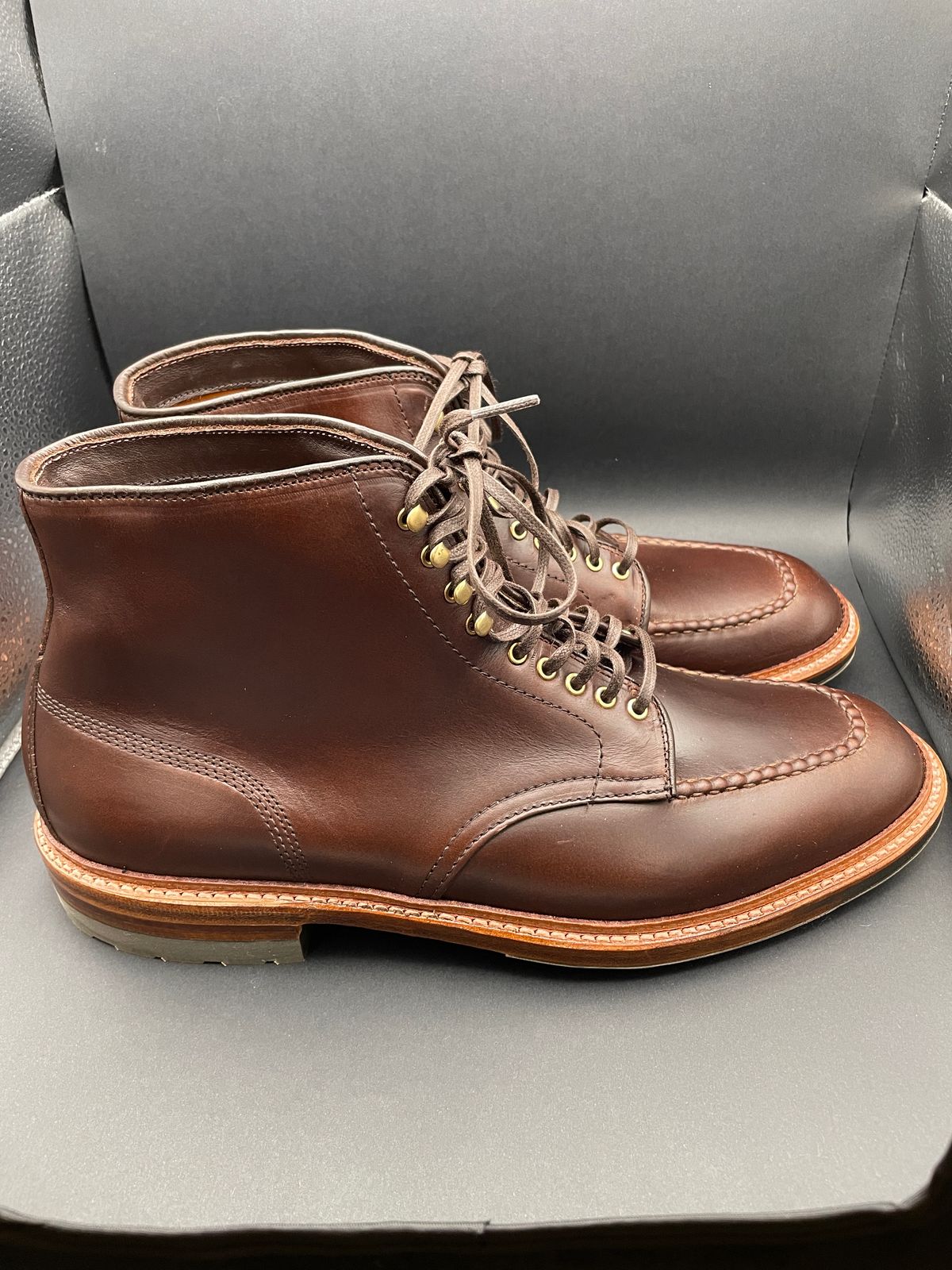 Photo by K_J_M_51 on October 1, 2023 of the Alden Indy Boot in Horween Brown Chromexcel.