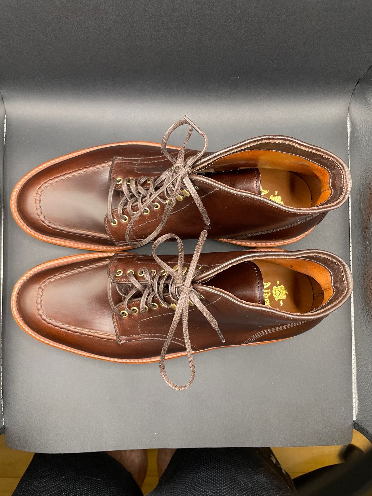 Photo by K_J_M_51 on October 1, 2023 of the Alden Indy Boot in Horween Brown Chromexcel.