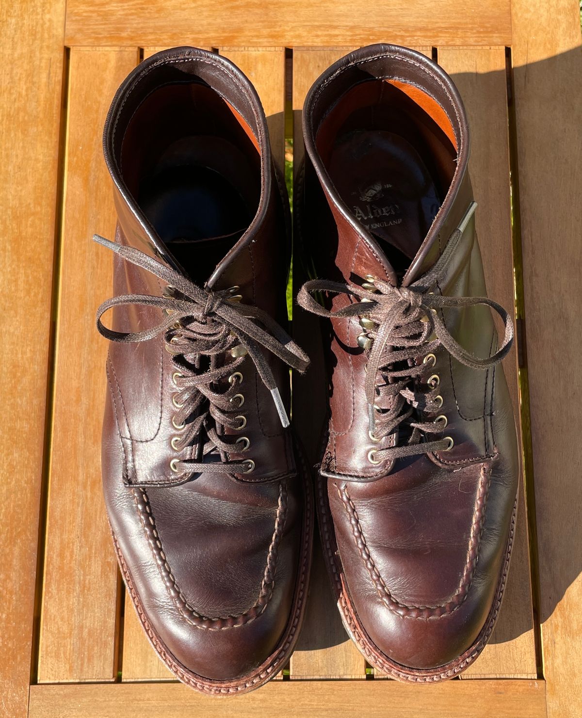 Photo by K_J_M_51 on November 3, 2023 of the Alden Indy Boot in Horween Brown Chromexcel.