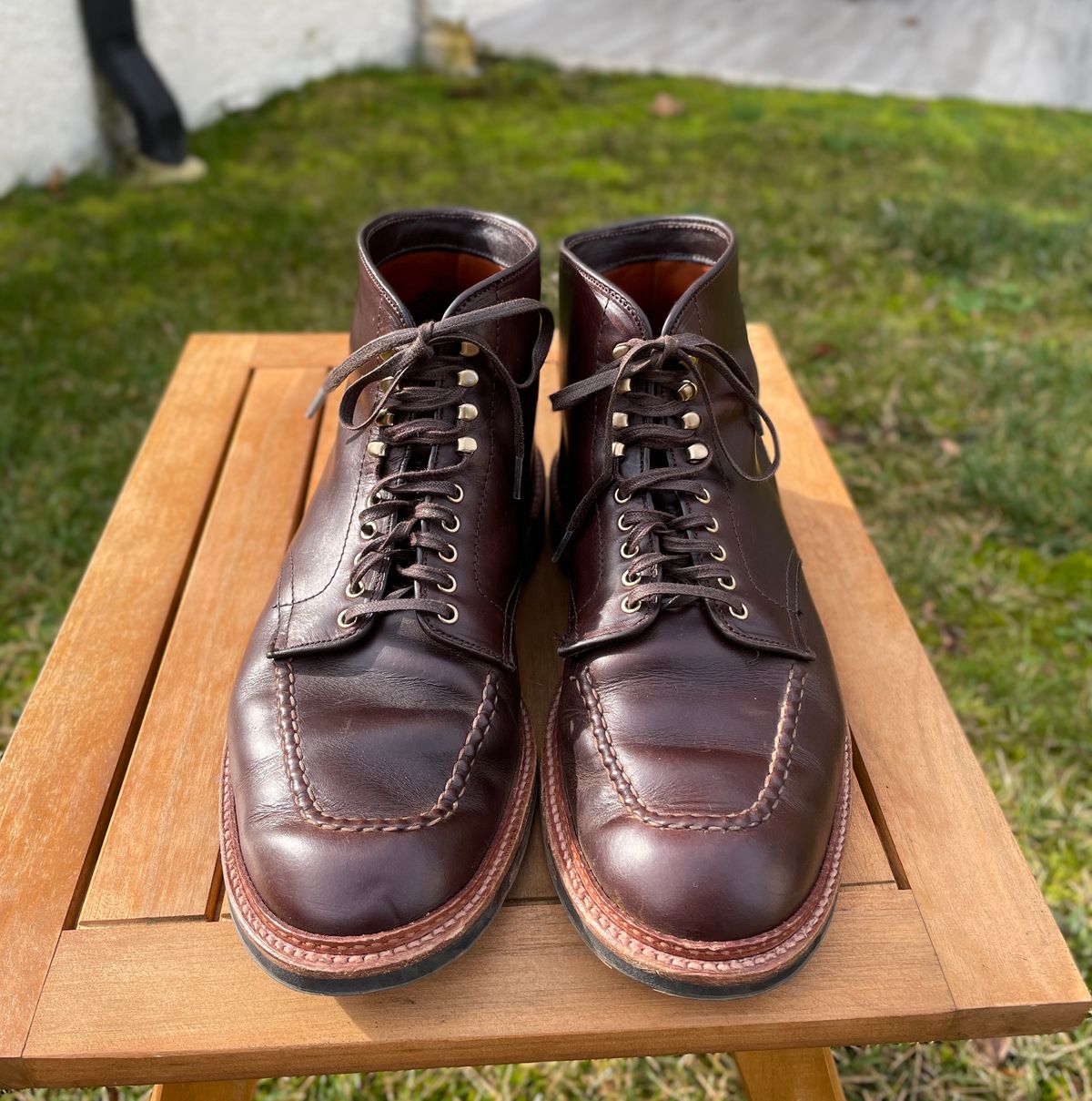 Photo by K_J_M_51 on December 2, 2023 of the Alden Indy Boot in Horween Brown Chromexcel.