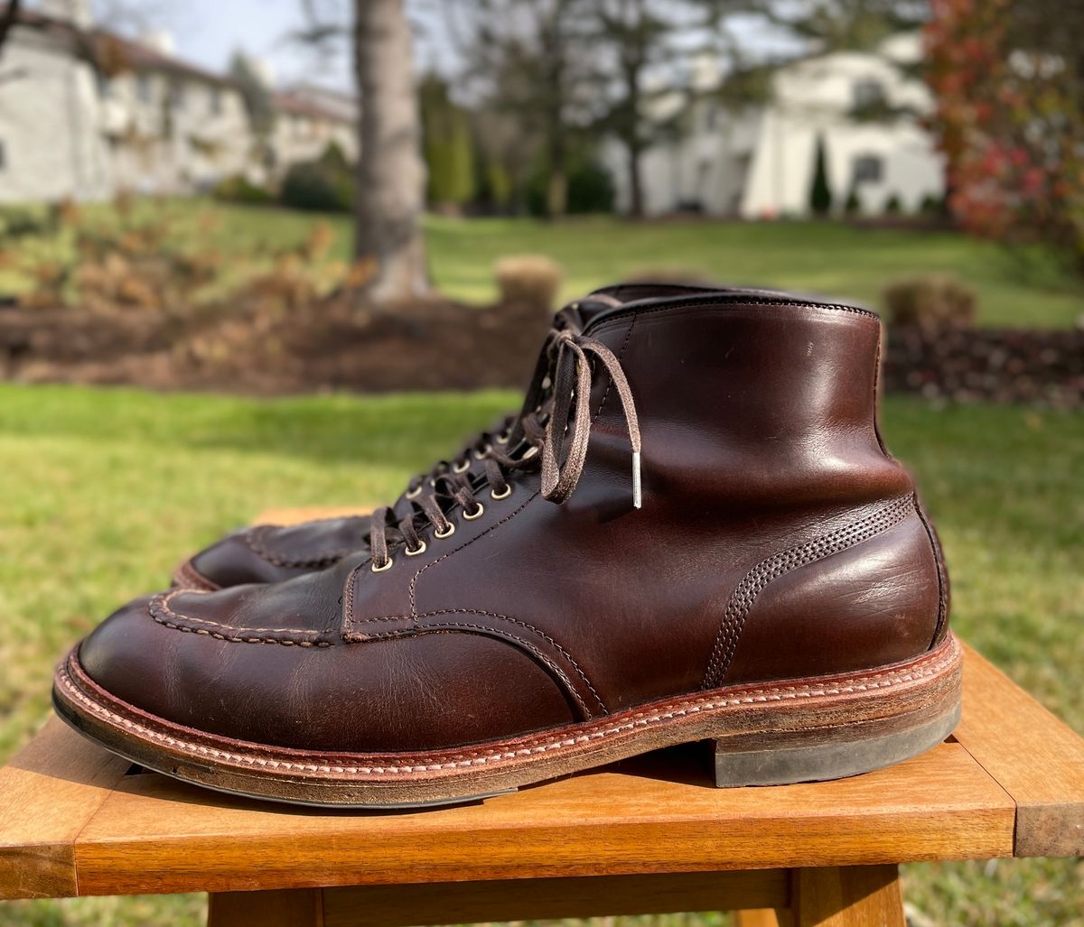 Photo by K_J_M_51 on December 2, 2023 of the Alden Indy Boot in Horween Brown Chromexcel.