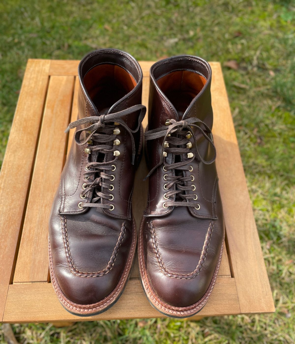 Photo by K_J_M_51 on December 2, 2023 of the Alden Indy Boot in Horween Brown Chromexcel.