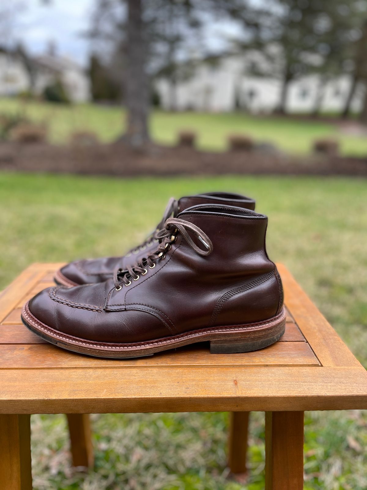 Photo by K_J_M_51 on January 3, 2024 of the Alden Indy Boot in Horween Brown Chromexcel.