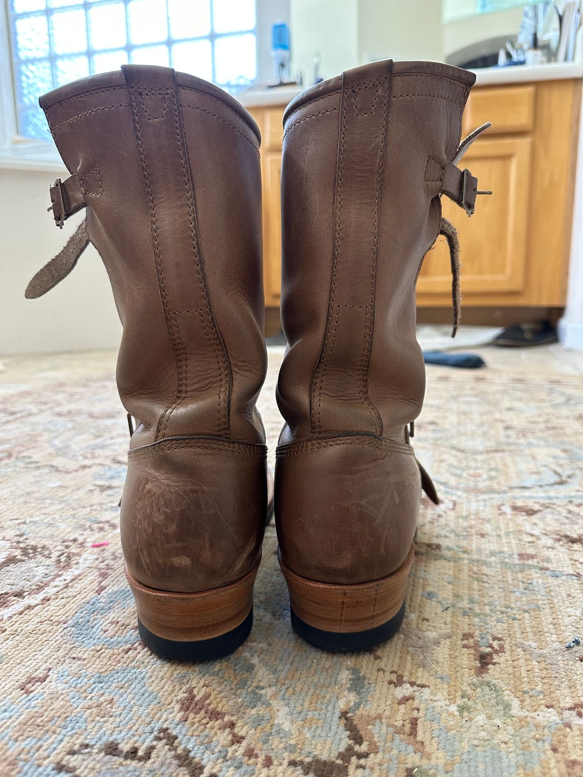 Photo by groverwear on January 5, 2023 of the John Lofgren Wabash Engineer Boots in Horween Natural Chromexcel.