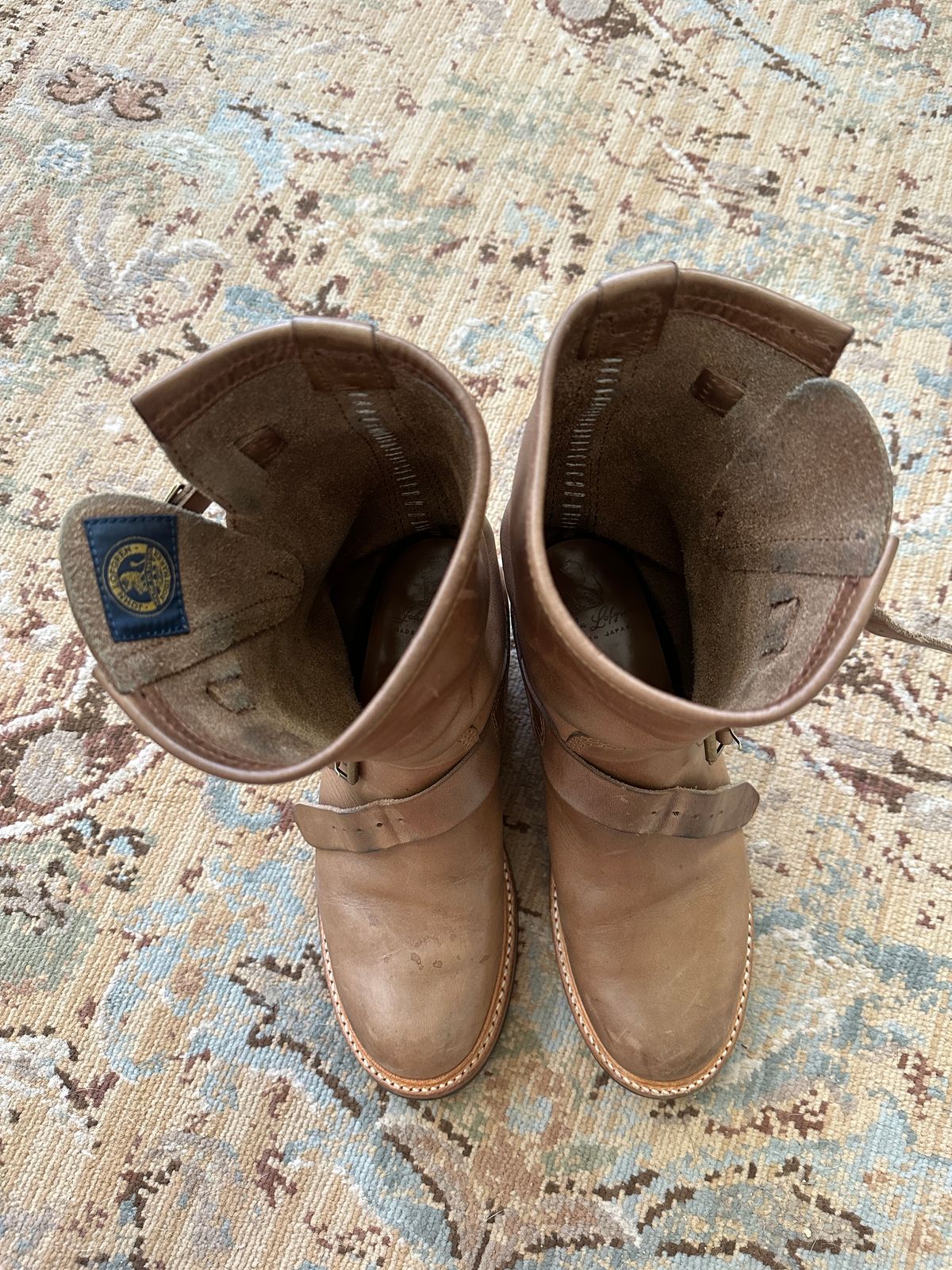 Photo by groverwear on January 5, 2023 of the John Lofgren Wabash Engineer Boots in Horween Natural Chromexcel.