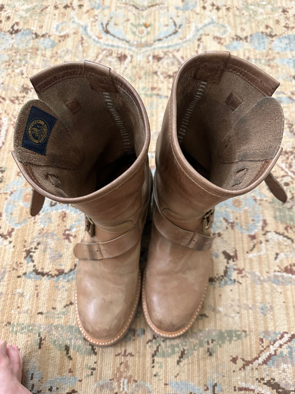 Photo by groverwear on February 6, 2023 of the John Lofgren Wabash Engineer Boots in Horween Natural Chromexcel.