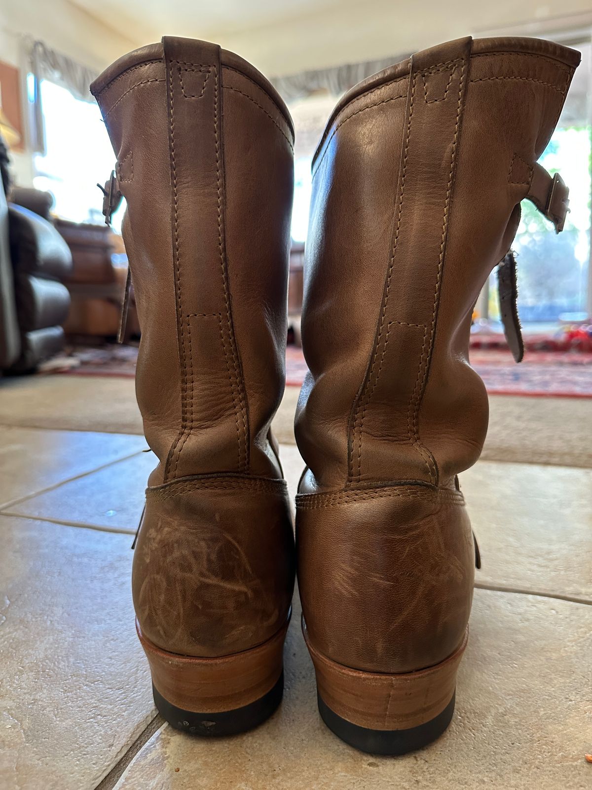 Photo by groverwear on March 4, 2023 of the John Lofgren Wabash Engineer Boots in Horween Natural Chromexcel.