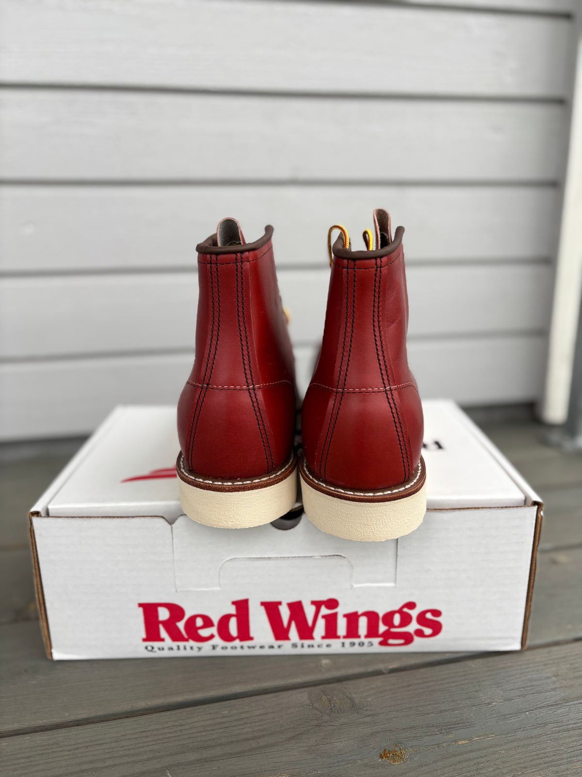 Photo by Qltyboots on October 1, 2025 of the Red Wing 6-Inch Classic Moc in S.B. Foot Oro-Russet Portage.
