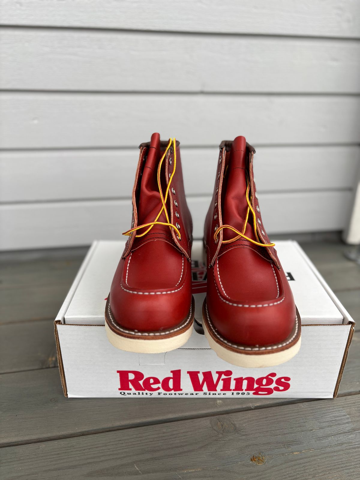 Photo by Qltyboots on October 1, 2025 of the Red Wing 6-Inch Classic Moc in S.B. Foot Oro-Russet Portage.
