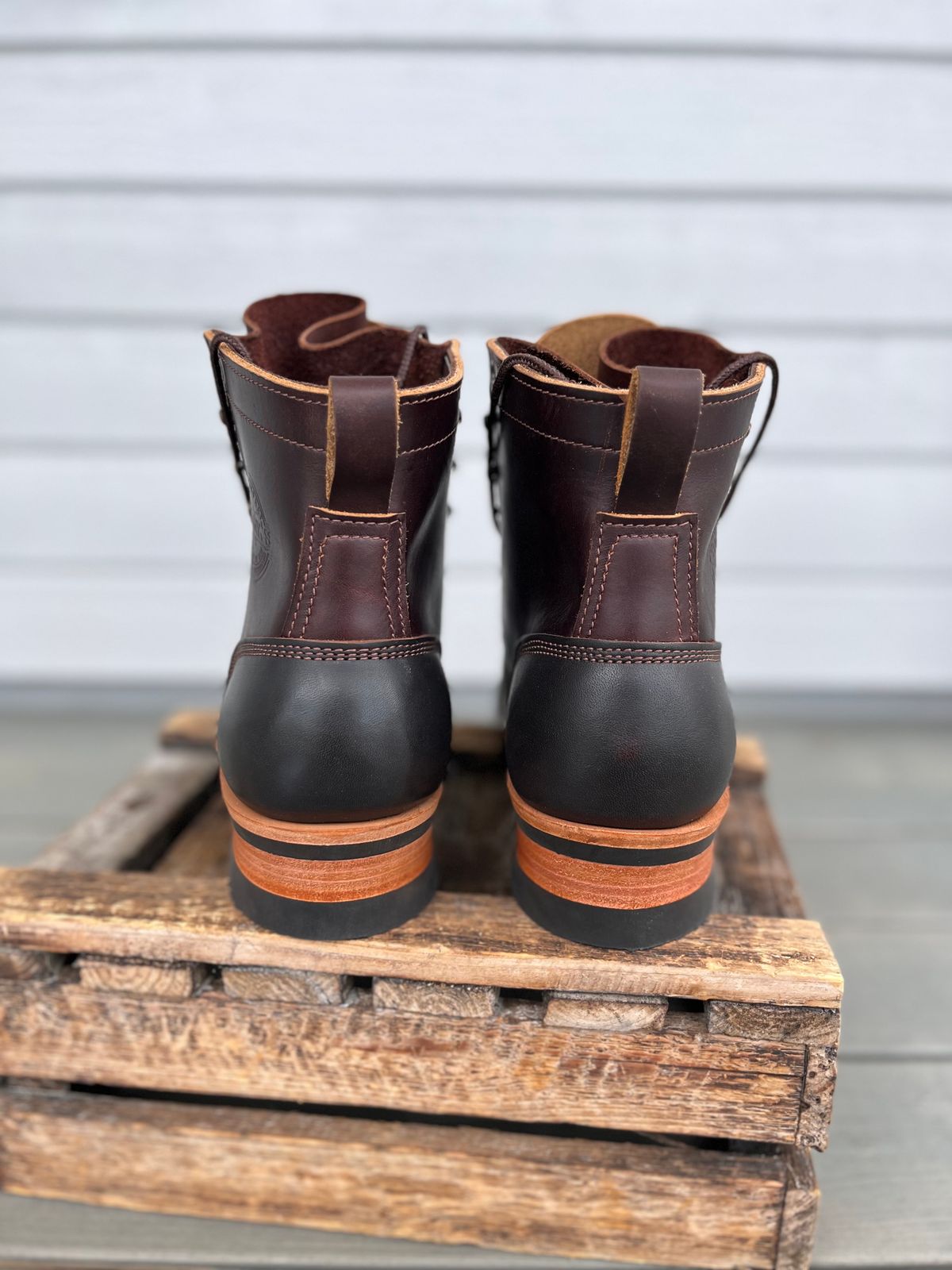 Photo by Qltyboots on October 2, 2023 of the Frank's Boots Wilshire in Seidel Mocha Oil Tan.