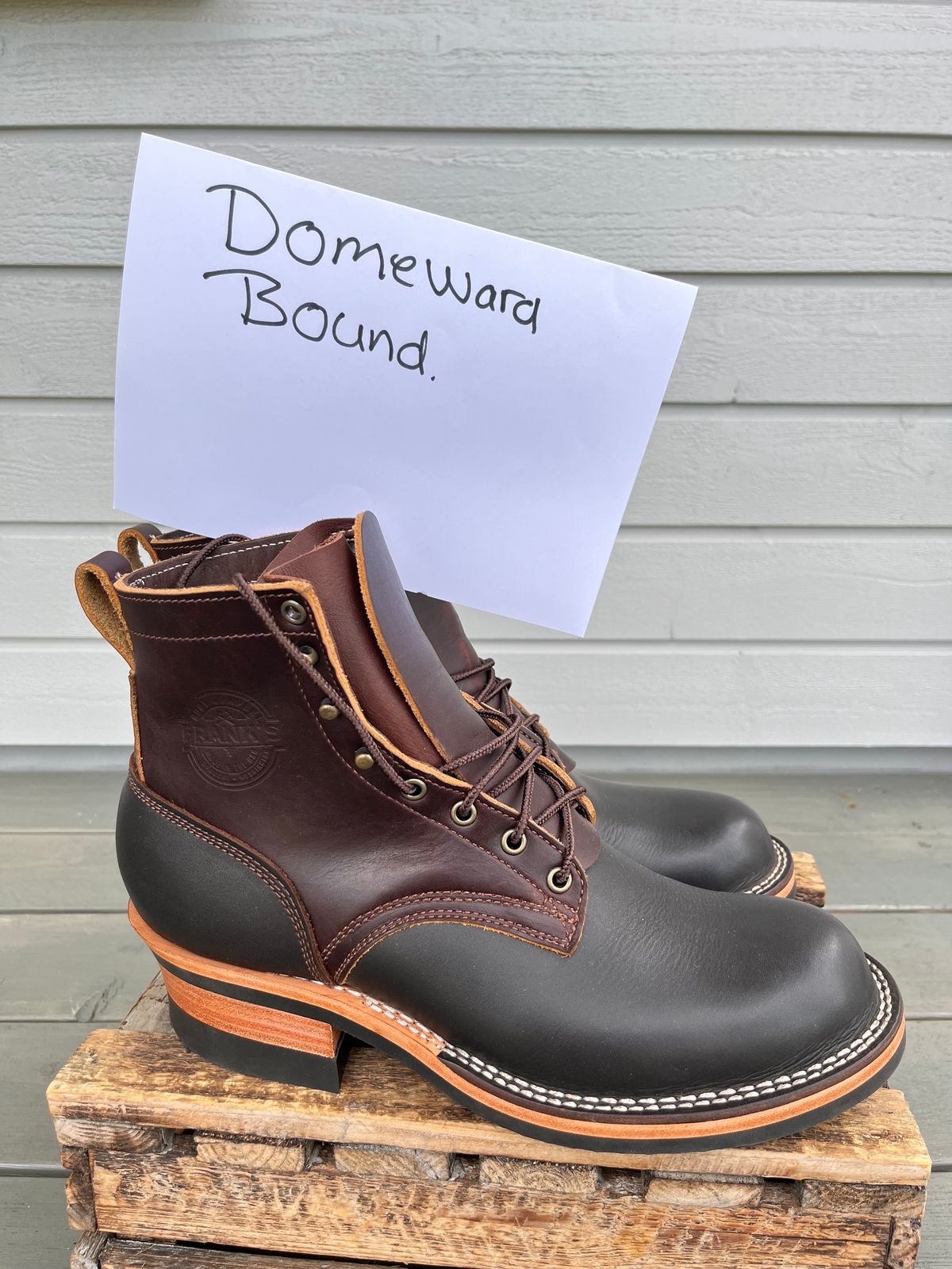 Photo by Qltyboots on October 2, 2023 of the Frank's Boots Wilshire in Seidel Mocha Oil Tan.