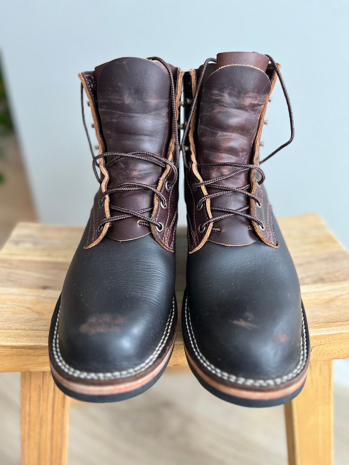 Photo by Qltyboots on November 1, 2023 of the Frank's Boots Wilshire in Seidel Mocha Oil Tan.