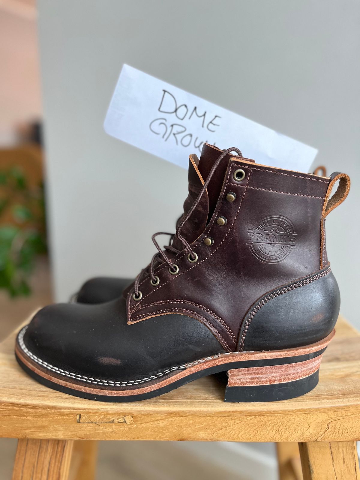 Photo by Qltyboots on November 1, 2023 of the Frank's Boots Wilshire in Seidel Mocha Oil Tan.