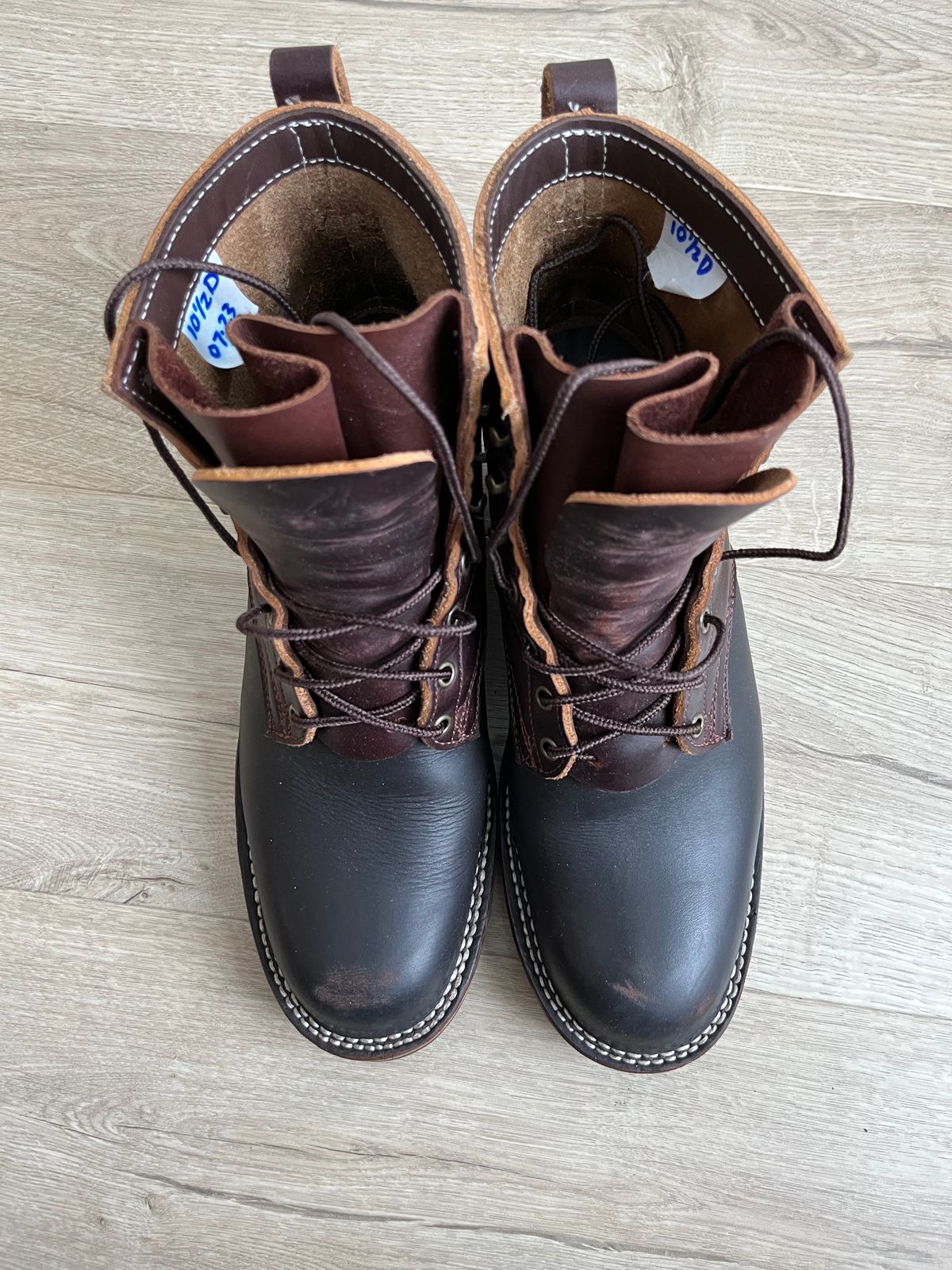 Photo by Qltyboots on November 1, 2023 of the Frank's Boots Wilshire in Seidel Mocha Oil Tan.