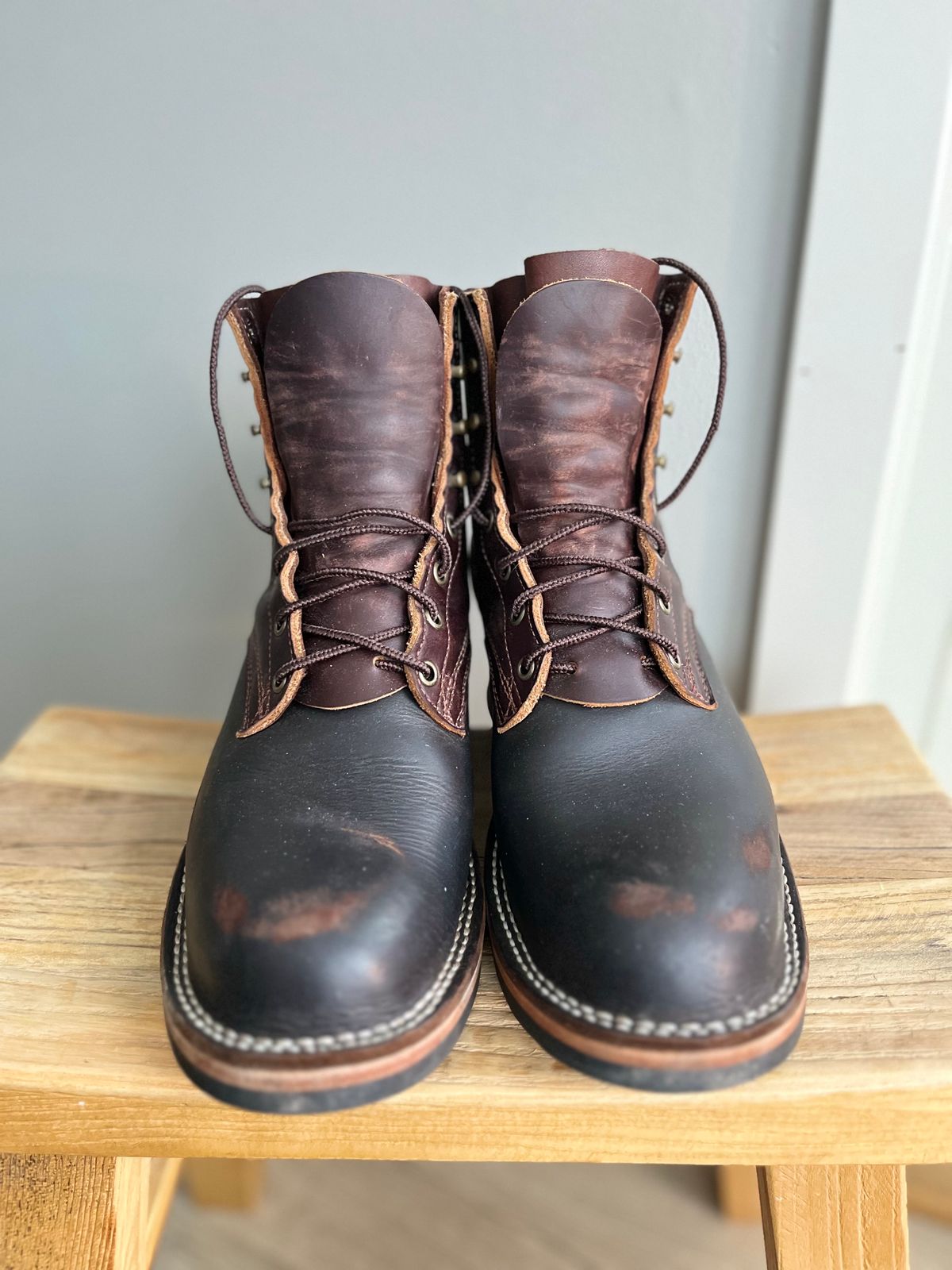 Photo by Qltyboots on December 1, 2023 of the Frank's Boots Wilshire in Seidel Mocha Oil Tan.